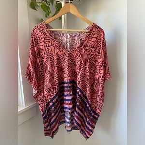 Touché Balneaire Boho Batik Top Coverup Casual Lightweight Women’s Medium